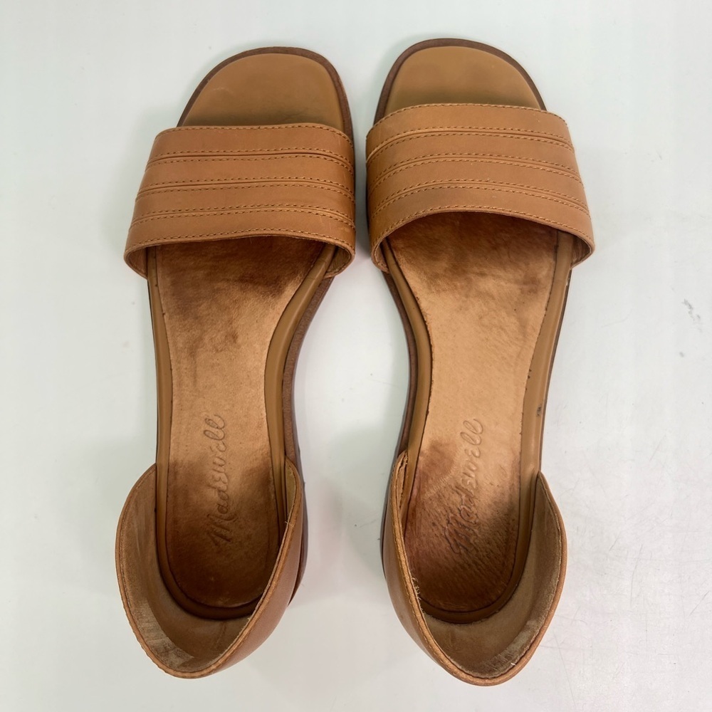 Madewell The Nelda d'Orsay Flat in desert camel tan nude leather sandal 6 six - Picture 6 of 11